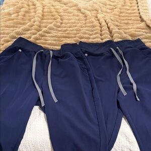 Figs Deep Blue Women's Joggers with Gray Accents